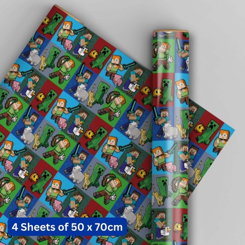 Wrapping paper minecraft boys - paper,