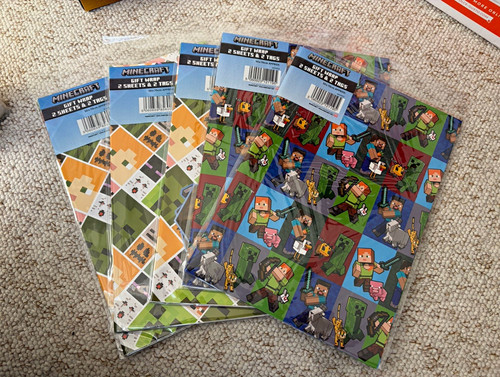 Minecraft birthday wrapping - minecraft,
