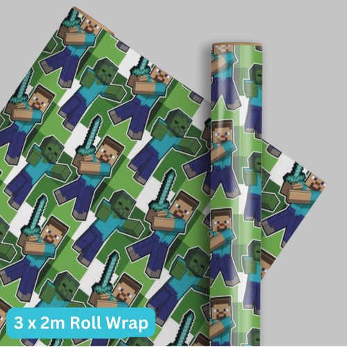 Minecraft gift wrap roll - gift,