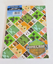 MINECRAFT GIFT WRAP 2 SHEETS &