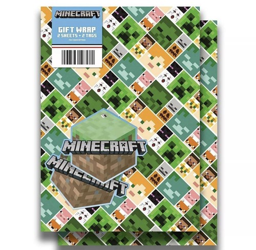 Minecraft birthday wrapping - birthday,