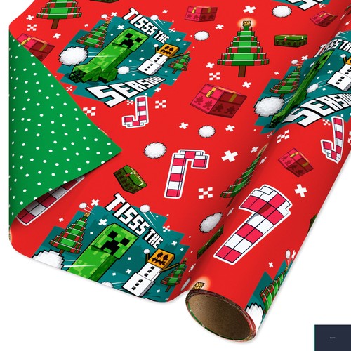 Minecraft christmas wrapping - christmas,
