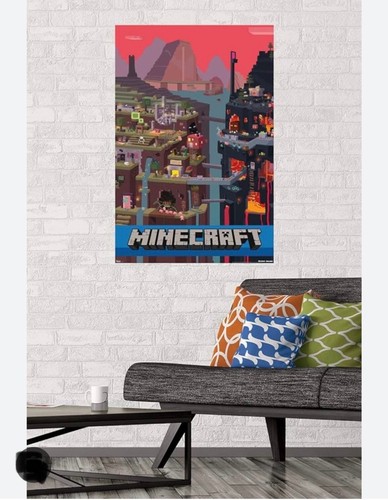 Minecraft cube wall poster - wall,