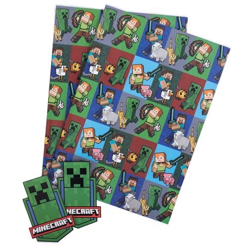Minecraft characters gift wrap - minecraft,